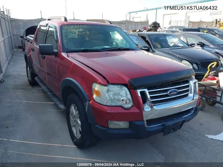 1FMEU51K57UA06432 2007 Ford Explorer Sport Trac Xlt