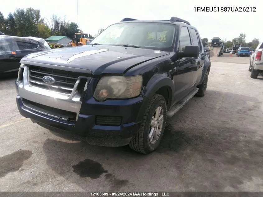 2007 Ford Explorer Sport Trac Xlt VIN: 1FMEU51887UA26212 Lot: 12103689