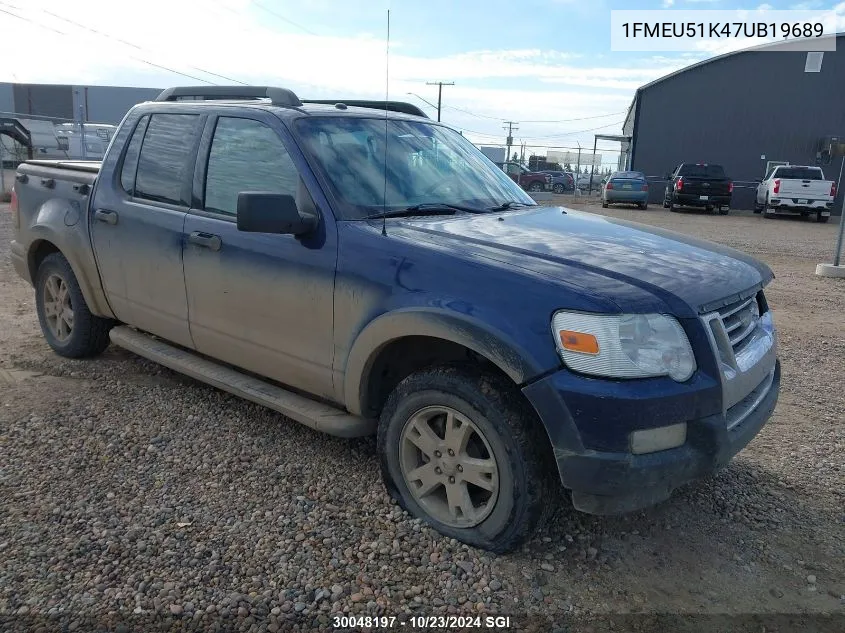 2007 Ford Explorer Sport Trac Xlt VIN: 1FMEU51K47UB19689 Lot: 30048197