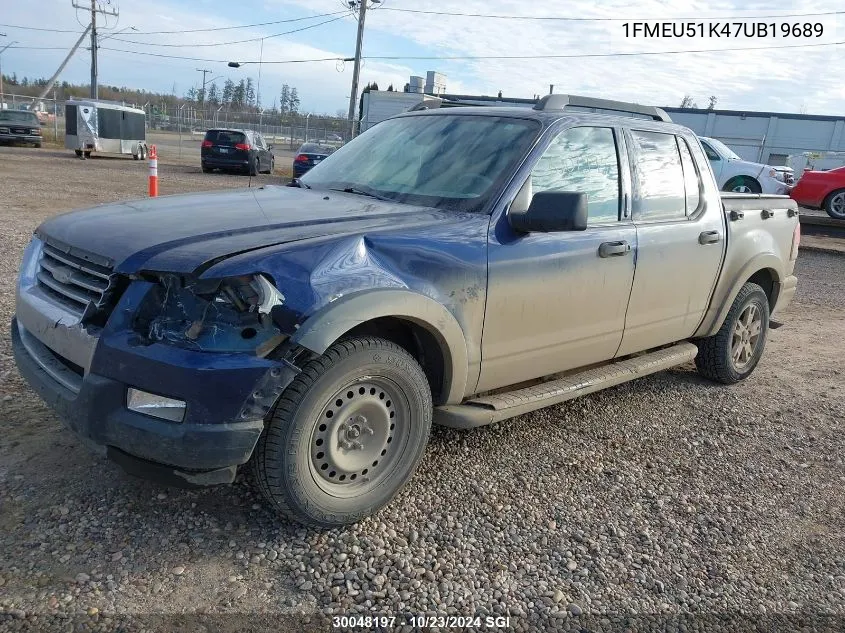 2007 Ford Explorer Sport Trac Xlt VIN: 1FMEU51K47UB19689 Lot: 30048197