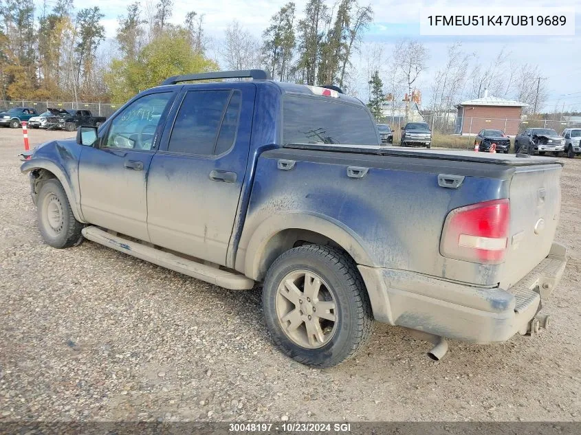 2007 Ford Explorer Sport Trac Xlt VIN: 1FMEU51K47UB19689 Lot: 30048197