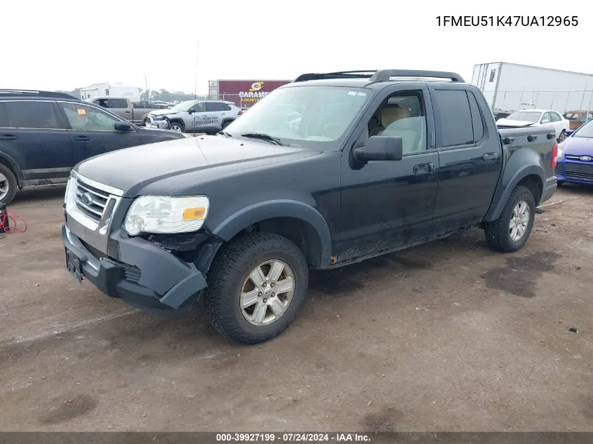 2007 Ford Explorer Sport Trac Xlt VIN: 1FMEU51K47UA12965 Lot: 39927199