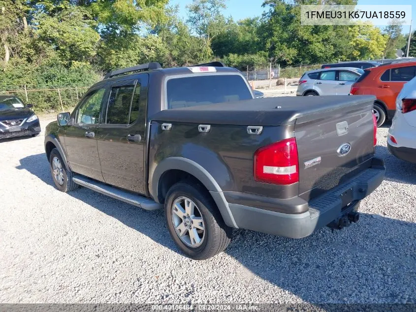 1FMEU31K67UA18559 2007 Ford Explorer Sport Trac Xlt