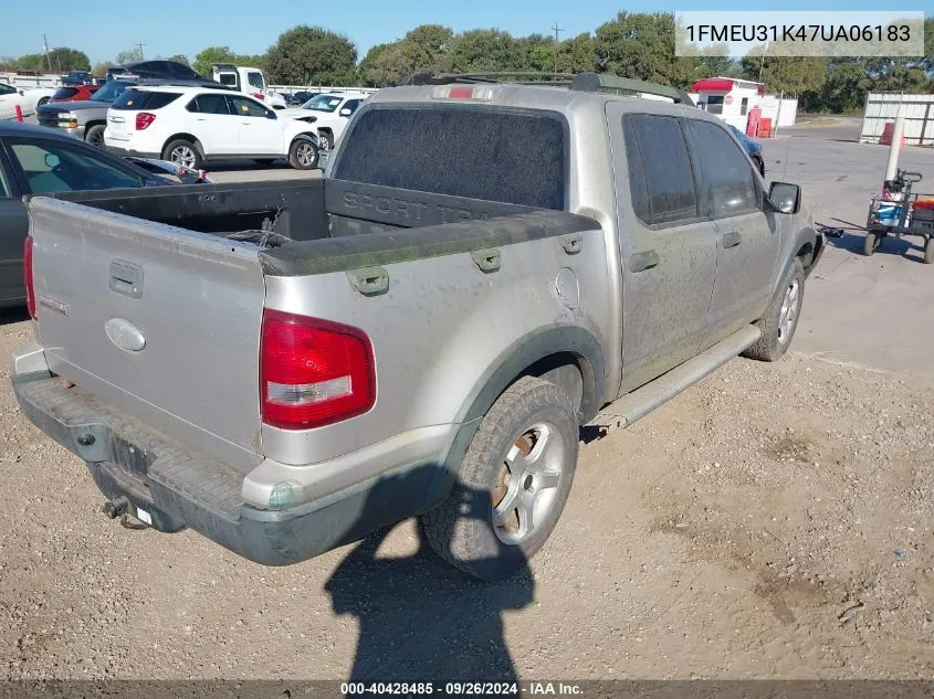 2007 Ford Explorer Sport Trac Xlt VIN: 1FMEU31K47UA06183 Lot: 40428485