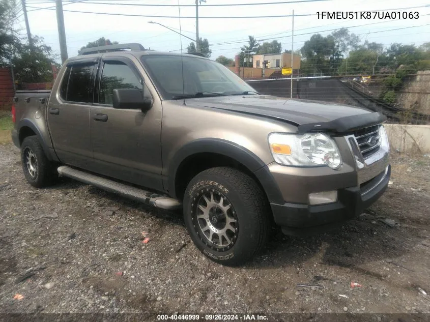 2007 Ford Explorer Sport Trac Xlt VIN: 1FMEU51K87UA01063 Lot: 40446999