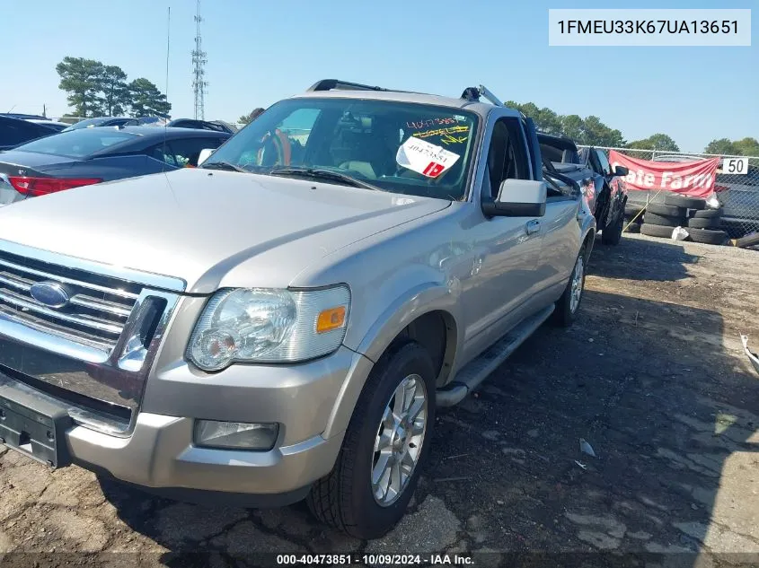 1FMEU33K67UA13651 2007 Ford Explorer Sport Trac Limited