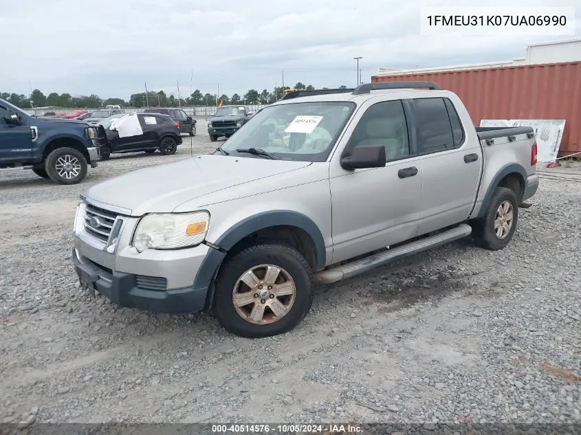 2007 Ford Explorer Sport Trac Xlt VIN: 1FMEU31K07UA06990 Lot: 40514576