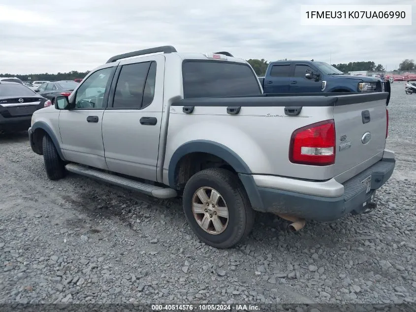 2007 Ford Explorer Sport Trac Xlt VIN: 1FMEU31K07UA06990 Lot: 40514576