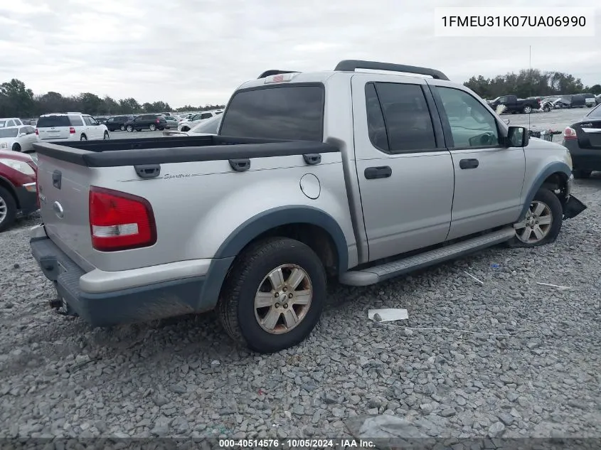 2007 Ford Explorer Sport Trac Xlt VIN: 1FMEU31K07UA06990 Lot: 40514576