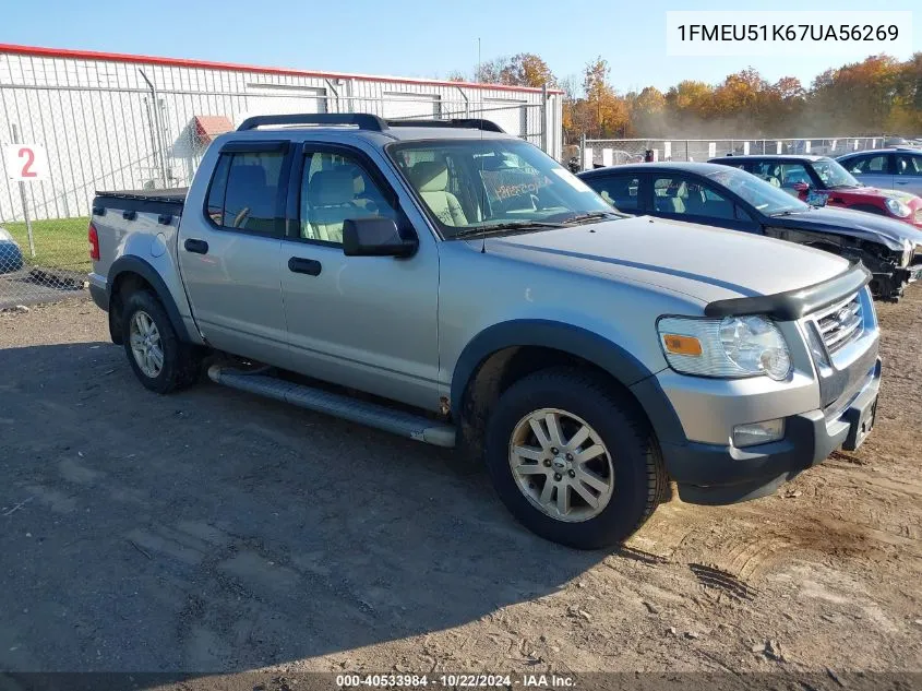 2007 Ford Explorer Sport Trac Xlt VIN: 1FMEU51K67UA56269 Lot: 40533984