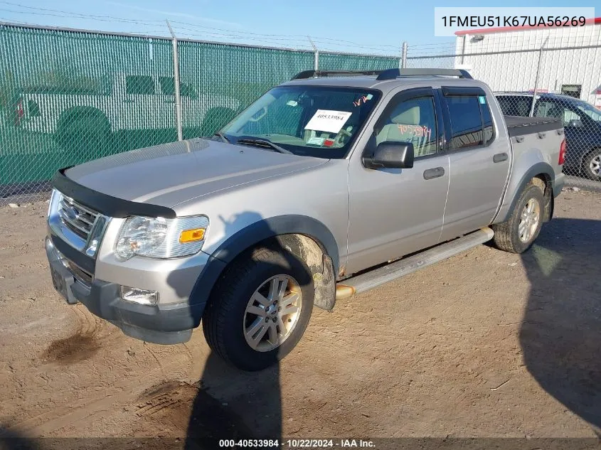 2007 Ford Explorer Sport Trac Xlt VIN: 1FMEU51K67UA56269 Lot: 40533984