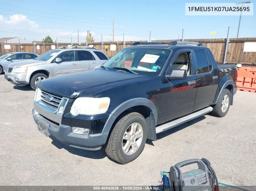 1FMEU51K07UA25695 2007 Ford Explorer Sport Trac Xlt