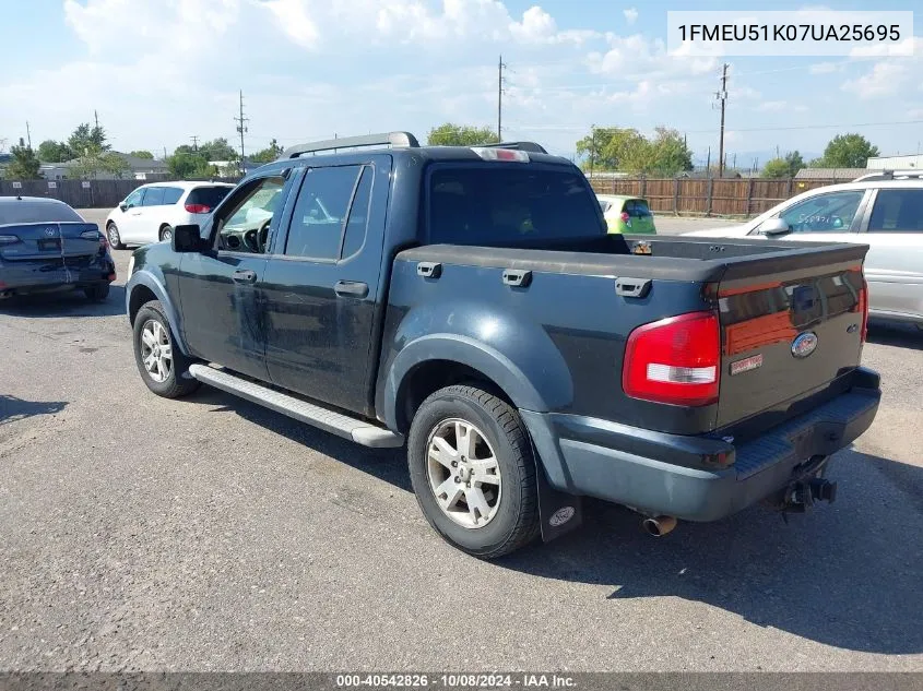 2007 Ford Explorer Sport Trac Xlt VIN: 1FMEU51K07UA25695 Lot: 40542826