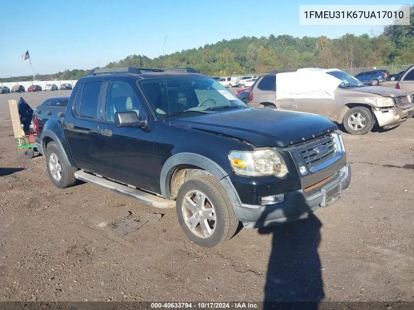 2007 Ford Explorer Sport Trac Xlt VIN: 1FMEU31K67UA17010 Lot: 40633794