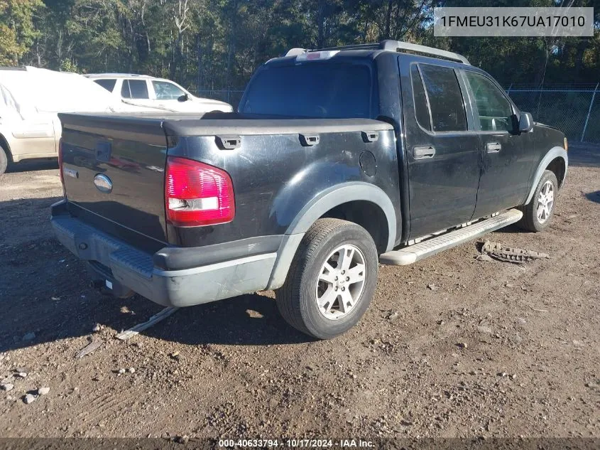 2007 Ford Explorer Sport Trac Xlt VIN: 1FMEU31K67UA17010 Lot: 40633794