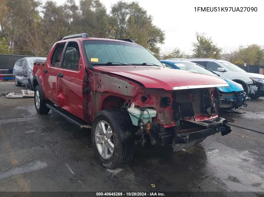 2007 Ford Explorer Sport Trac Xlt VIN: 1FMEU51K97UA27090 Lot: 40645269