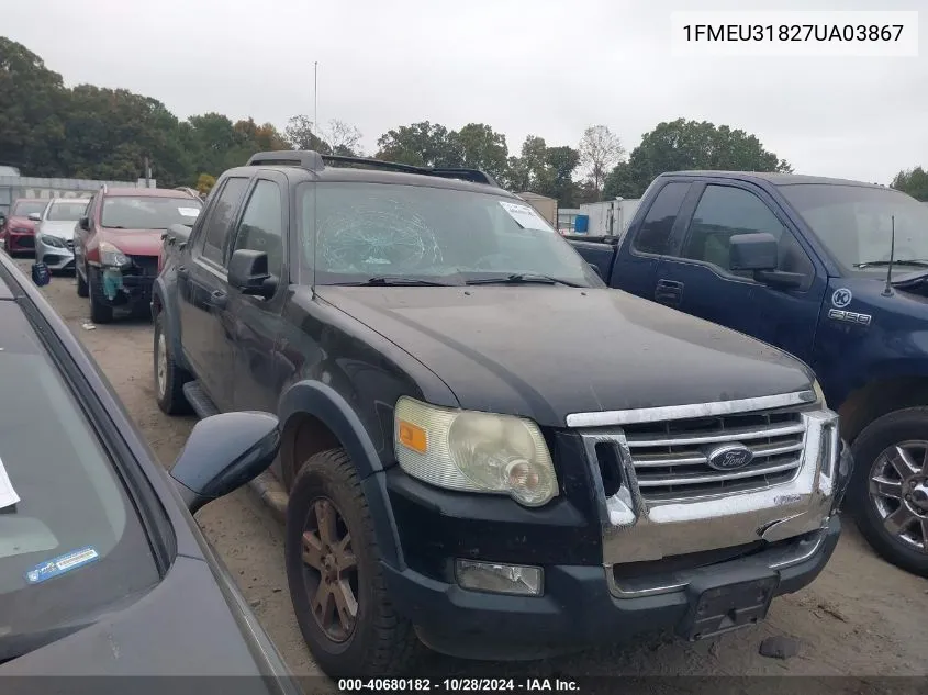 2007 Ford Explorer Sport Trac Xlt VIN: 1FMEU31827UA03867 Lot: 40680182