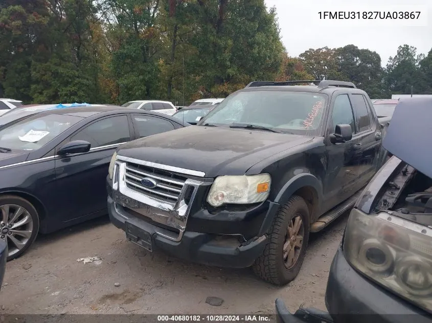 2007 Ford Explorer Sport Trac Xlt VIN: 1FMEU31827UA03867 Lot: 40680182