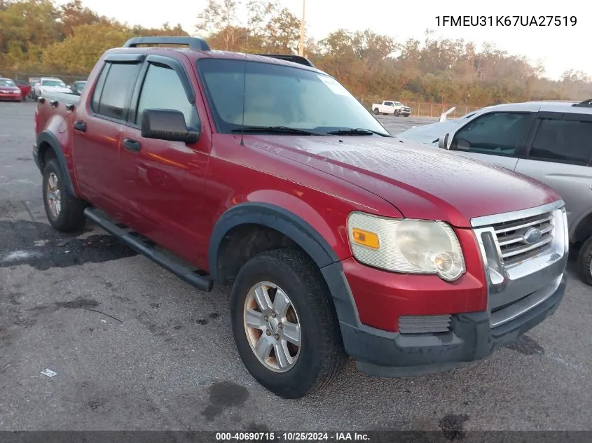 2007 Ford Explorer Sport Trac Xlt VIN: 1FMEU31K67UA27519 Lot: 40690715