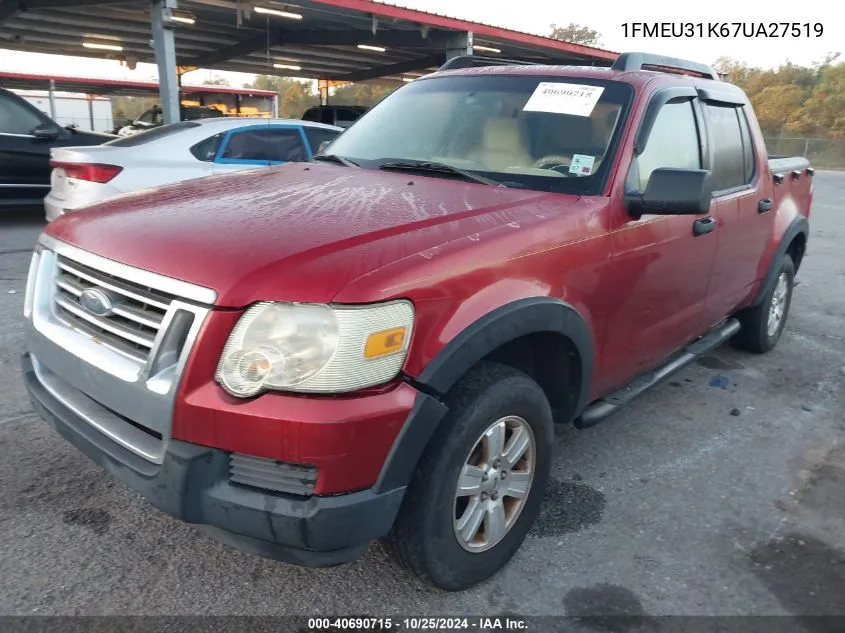 2007 Ford Explorer Sport Trac Xlt VIN: 1FMEU31K67UA27519 Lot: 40690715