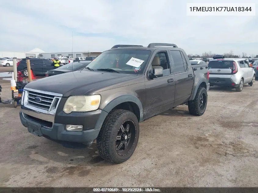 2007 Ford Explorer Sport Trac Xlt VIN: 1FMEU31K77UA18344 Lot: 40710649