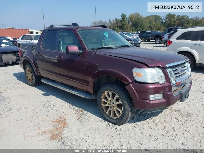 2007 Ford Explorer Sport Trac Limited VIN: 1FMEU33K07UA19512 Lot: 40714516