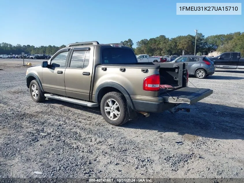 2007 Ford Explorer Sport Trac Xlt VIN: 1FMEU31K27UA15710 Lot: 40741681