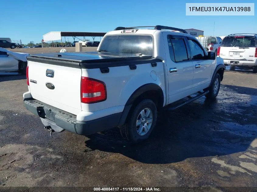 2007 Ford Explorer Sport Trac Xlt VIN: 1FMEU31K47UA13988 Lot: 40854117