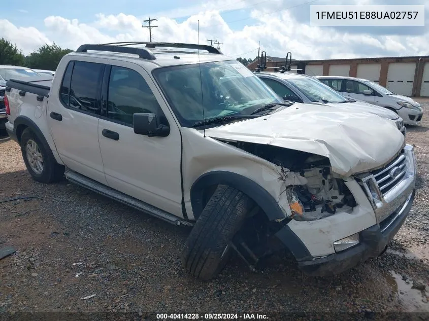 2008 Ford Explorer Sport Trac Xlt VIN: 1FMEU51E88UA02757 Lot: 40414228