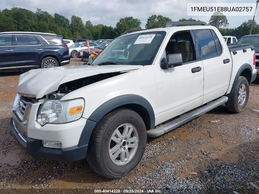 2008 Ford Explorer Sport Trac Xlt VIN: 1FMEU51E88UA02757 Lot: 40414228