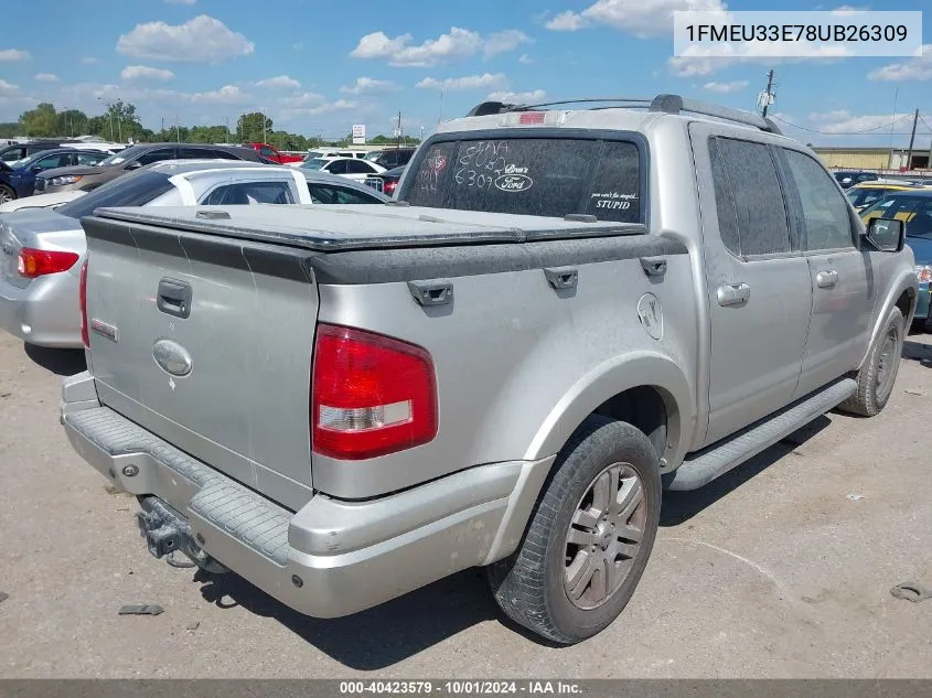 2008 Ford Explorer Sport Trac Limited VIN: 1FMEU33E78UB26309 Lot: 40423579