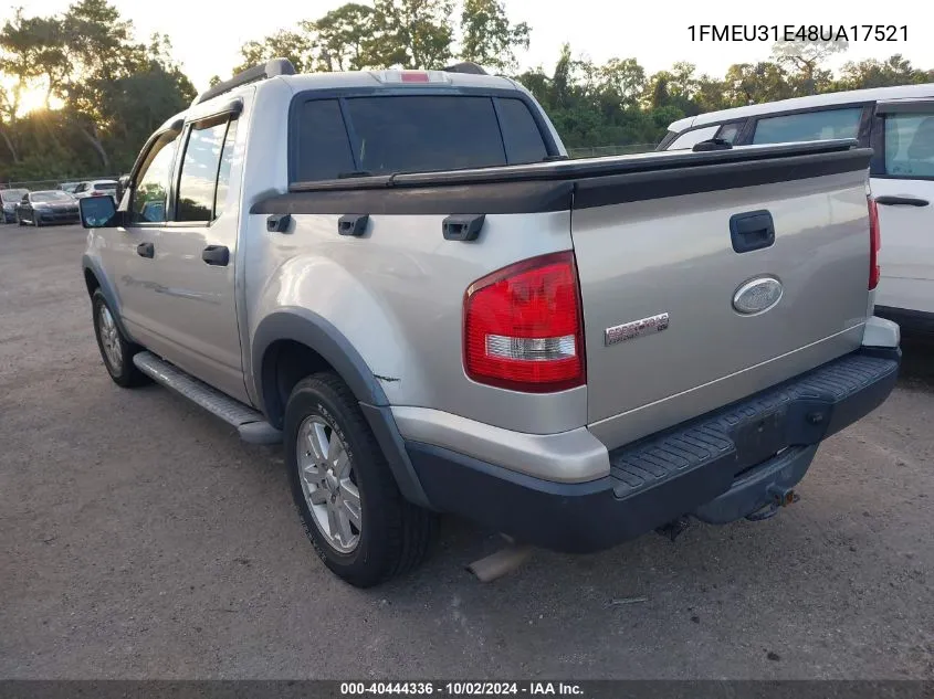 2008 Ford Explorer Sport Trac Xlt VIN: 1FMEU31E48UA17521 Lot: 40444336