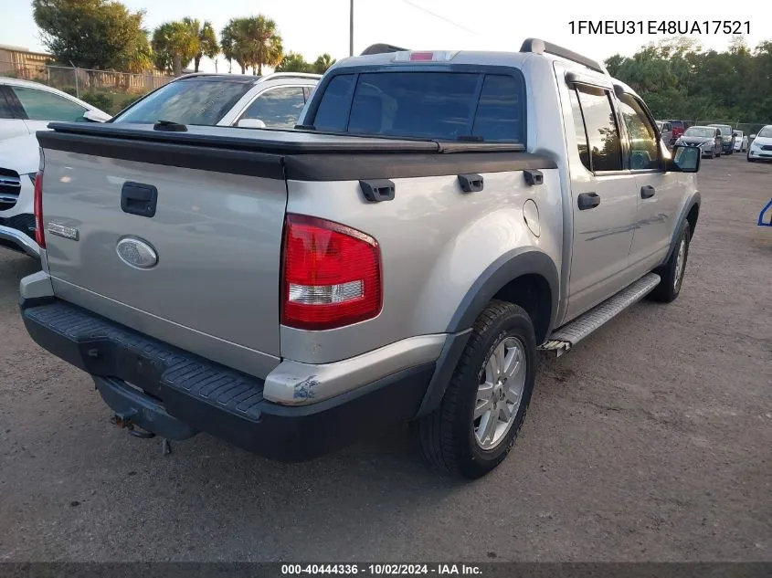 2008 Ford Explorer Sport Trac Xlt VIN: 1FMEU31E48UA17521 Lot: 40444336