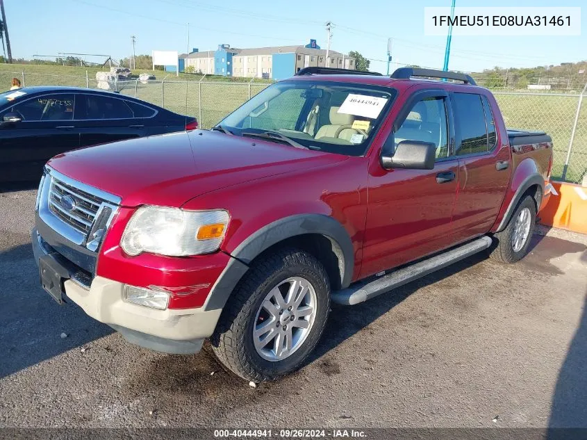 2008 Ford Explorer Sport Trac Xlt VIN: 1FMEU51E08UA31461 Lot: 40444941