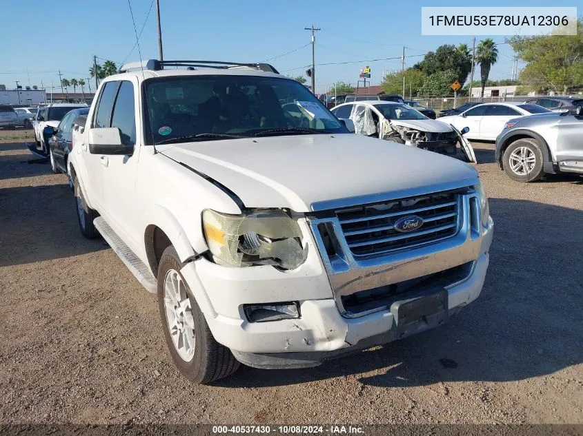 1FMEU53E78UA12306 2008 Ford Explorer Sport Trac Limited