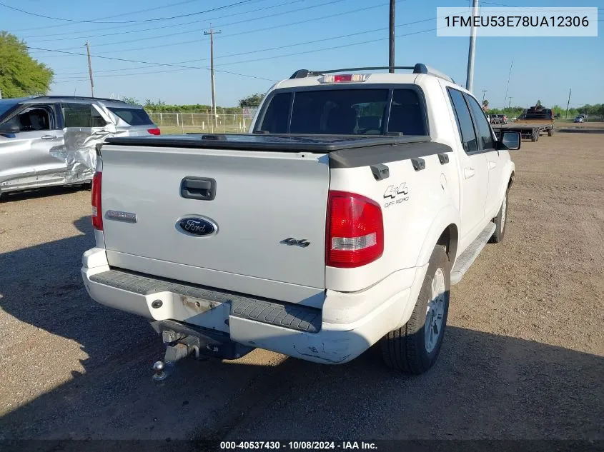 1FMEU53E78UA12306 2008 Ford Explorer Sport Trac Limited