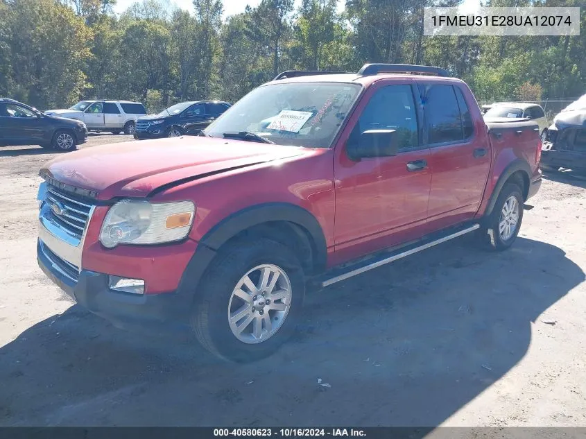 2008 Ford Explorer Sport Trac Xlt VIN: 1FMEU31E28UA12074 Lot: 40580623