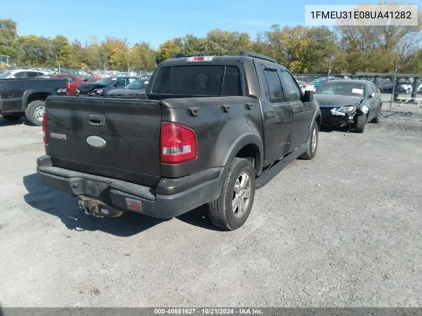 2008 Ford Explorer Sport Trac Xlt VIN: 1FMEU31E08UA41282 Lot: 40651627