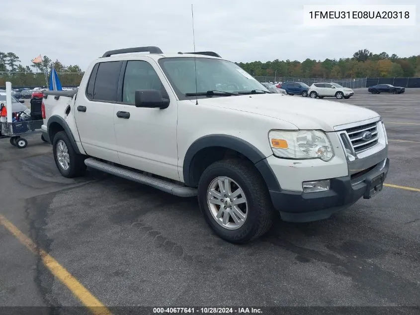 2008 Ford Explorer Sport Trac Xlt VIN: 1FMEU31E08UA20318 Lot: 40677641