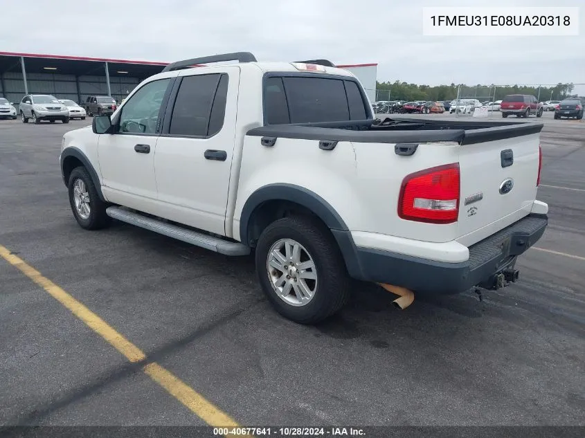 2008 Ford Explorer Sport Trac Xlt VIN: 1FMEU31E08UA20318 Lot: 40677641