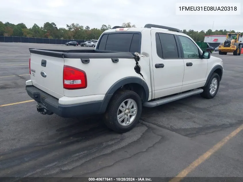 2008 Ford Explorer Sport Trac Xlt VIN: 1FMEU31E08UA20318 Lot: 40677641