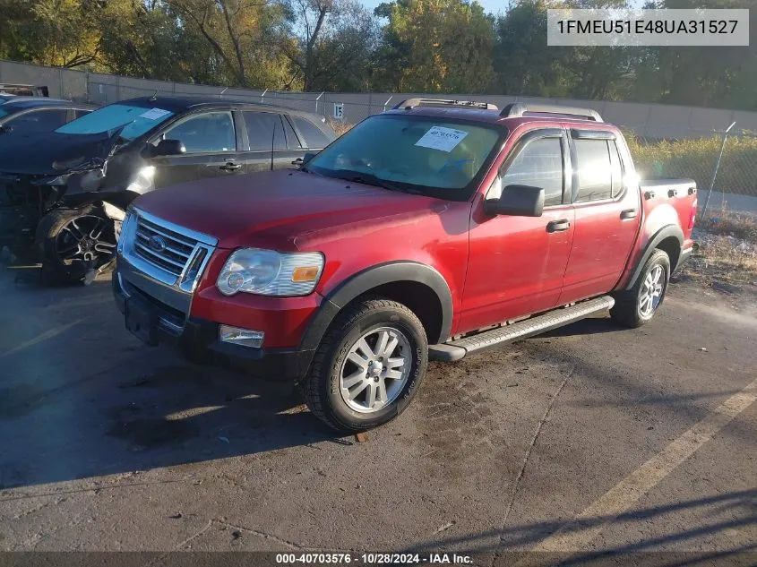 2008 Ford Explorer Sport Trac Xlt VIN: 1FMEU51E48UA31527 Lot: 40703576