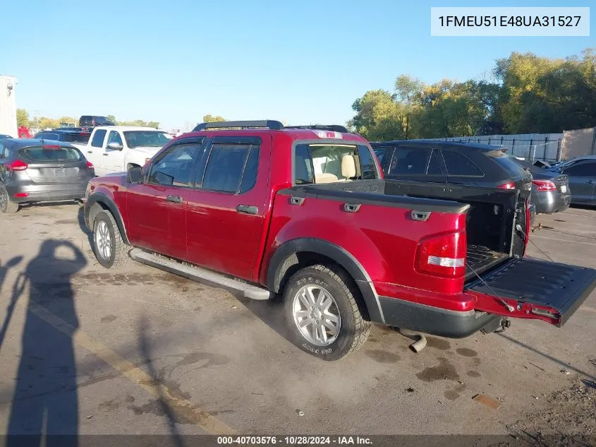 2008 Ford Explorer Sport Trac Xlt VIN: 1FMEU51E48UA31527 Lot: 40703576