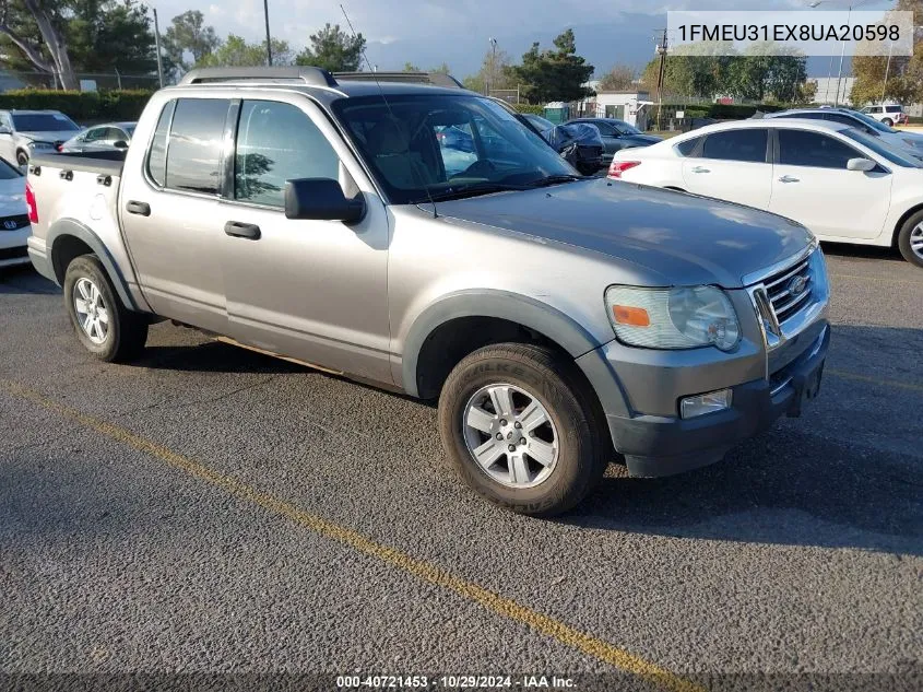 2008 Ford Explorer Sport Trac Xlt VIN: 1FMEU31EX8UA20598 Lot: 40721453