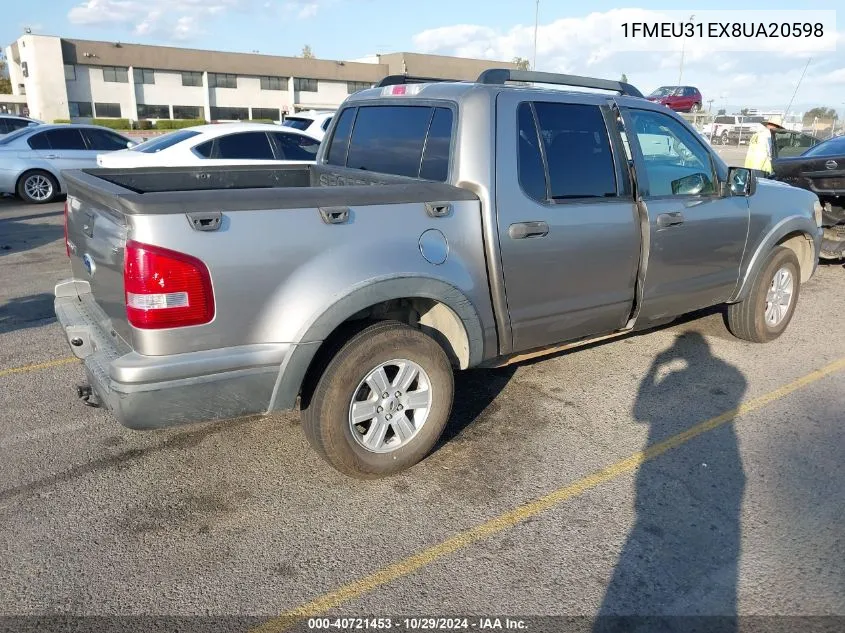 2008 Ford Explorer Sport Trac Xlt VIN: 1FMEU31EX8UA20598 Lot: 40721453