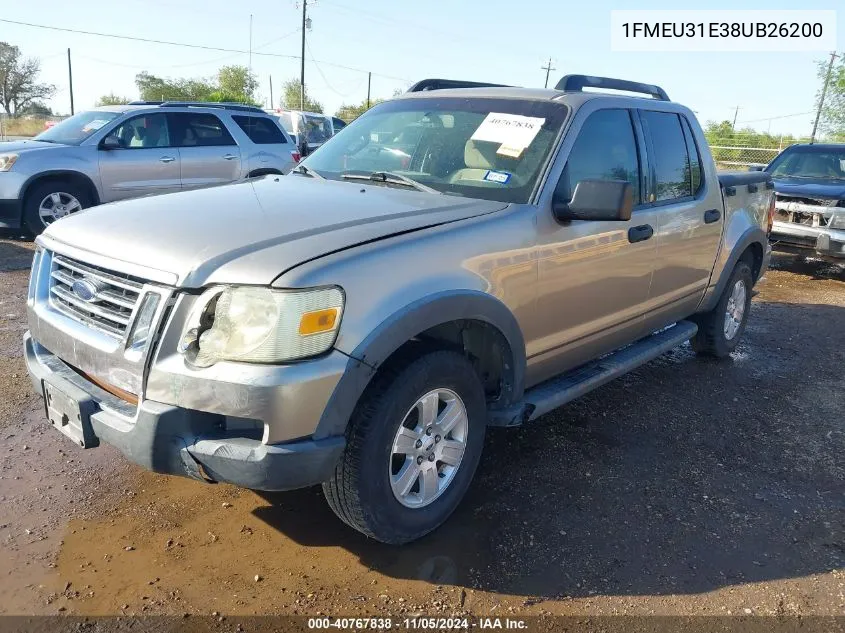 2008 Ford Explorer Sport Trac Xlt VIN: 1FMEU31E38UB26200 Lot: 40767838