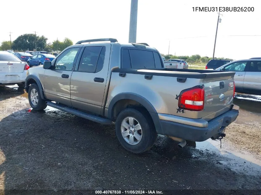 2008 Ford Explorer Sport Trac Xlt VIN: 1FMEU31E38UB26200 Lot: 40767838