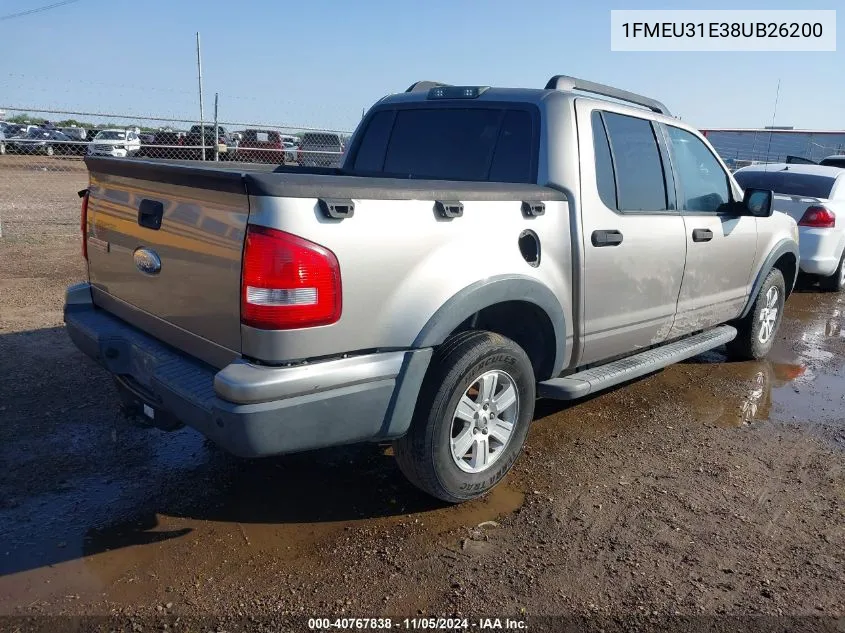 2008 Ford Explorer Sport Trac Xlt VIN: 1FMEU31E38UB26200 Lot: 40767838