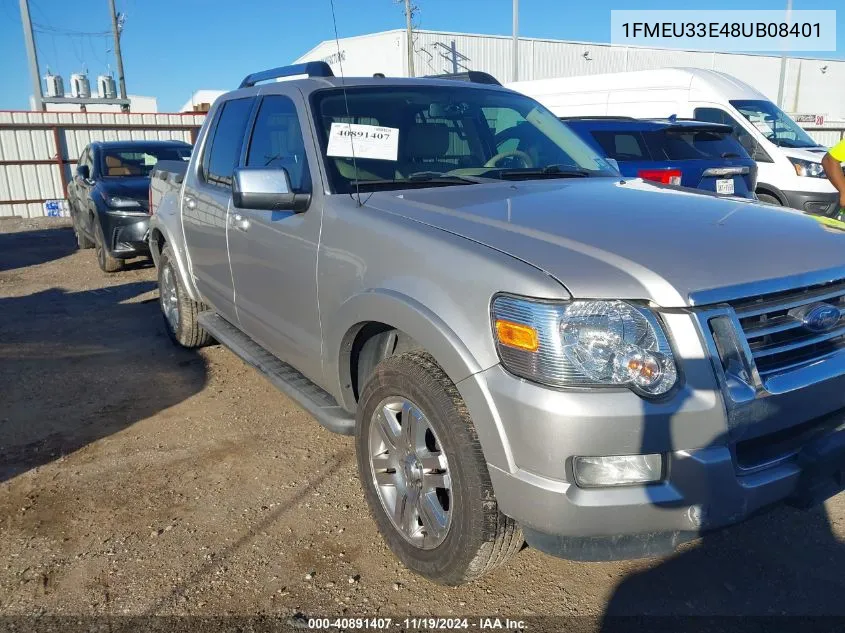 2008 Ford Explorer Sport Trac Limited VIN: 1FMEU33E48UB08401 Lot: 40891407