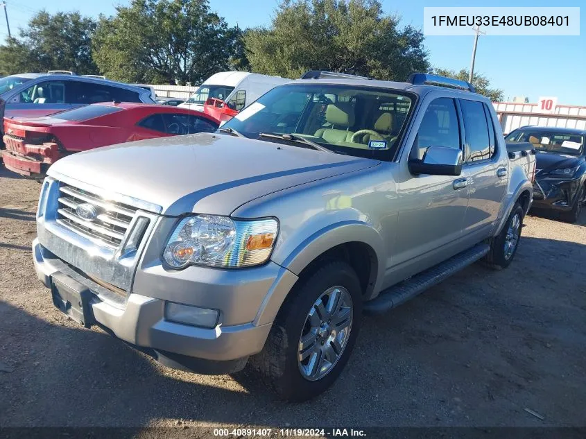 2008 Ford Explorer Sport Trac Limited VIN: 1FMEU33E48UB08401 Lot: 40891407